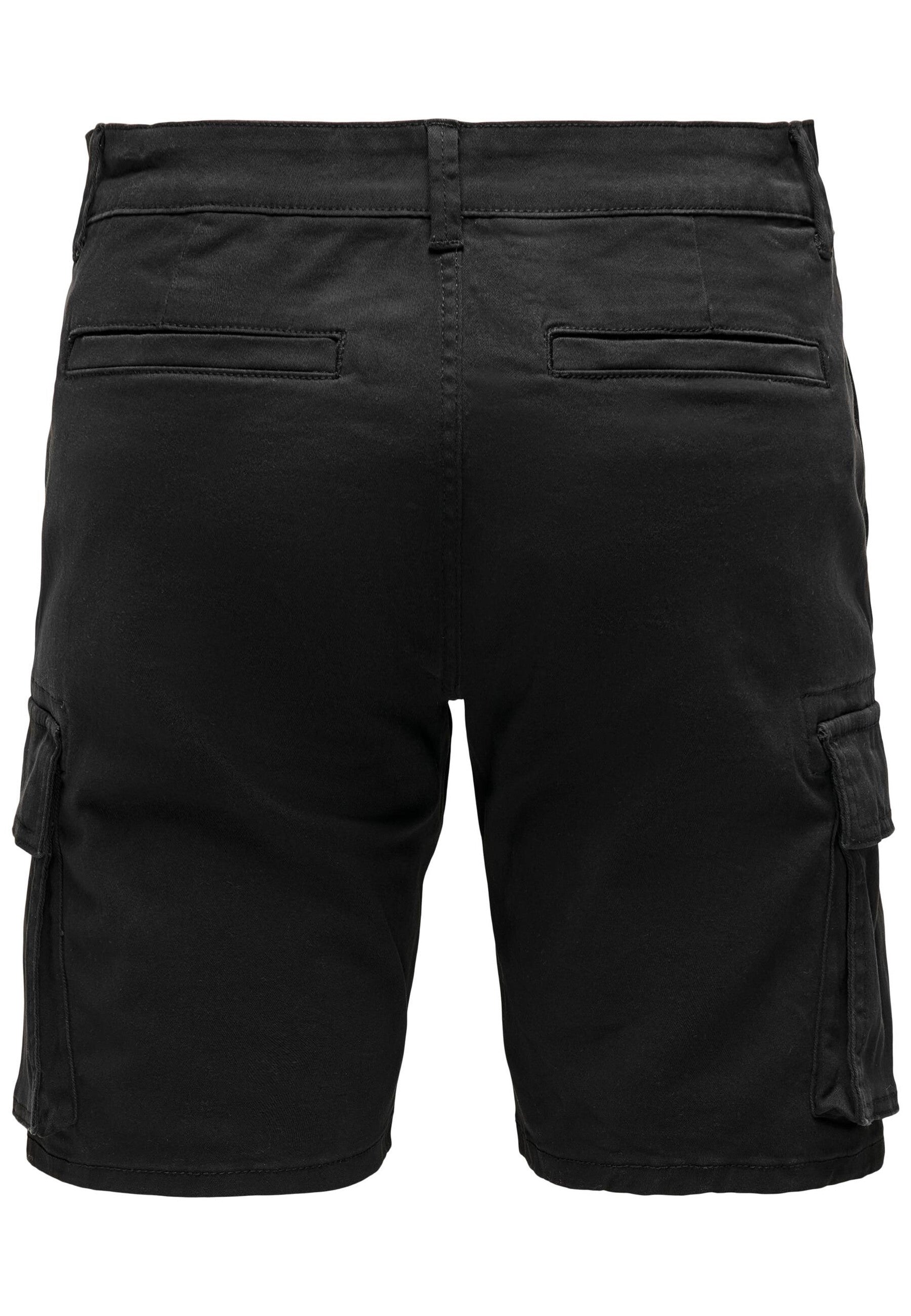 Only & Sons Regular-Fit-Cargoshorts Cam Stage mit seitlichen Eingrifftaschen und Leistentaschen am Gesäß in Regular Fit