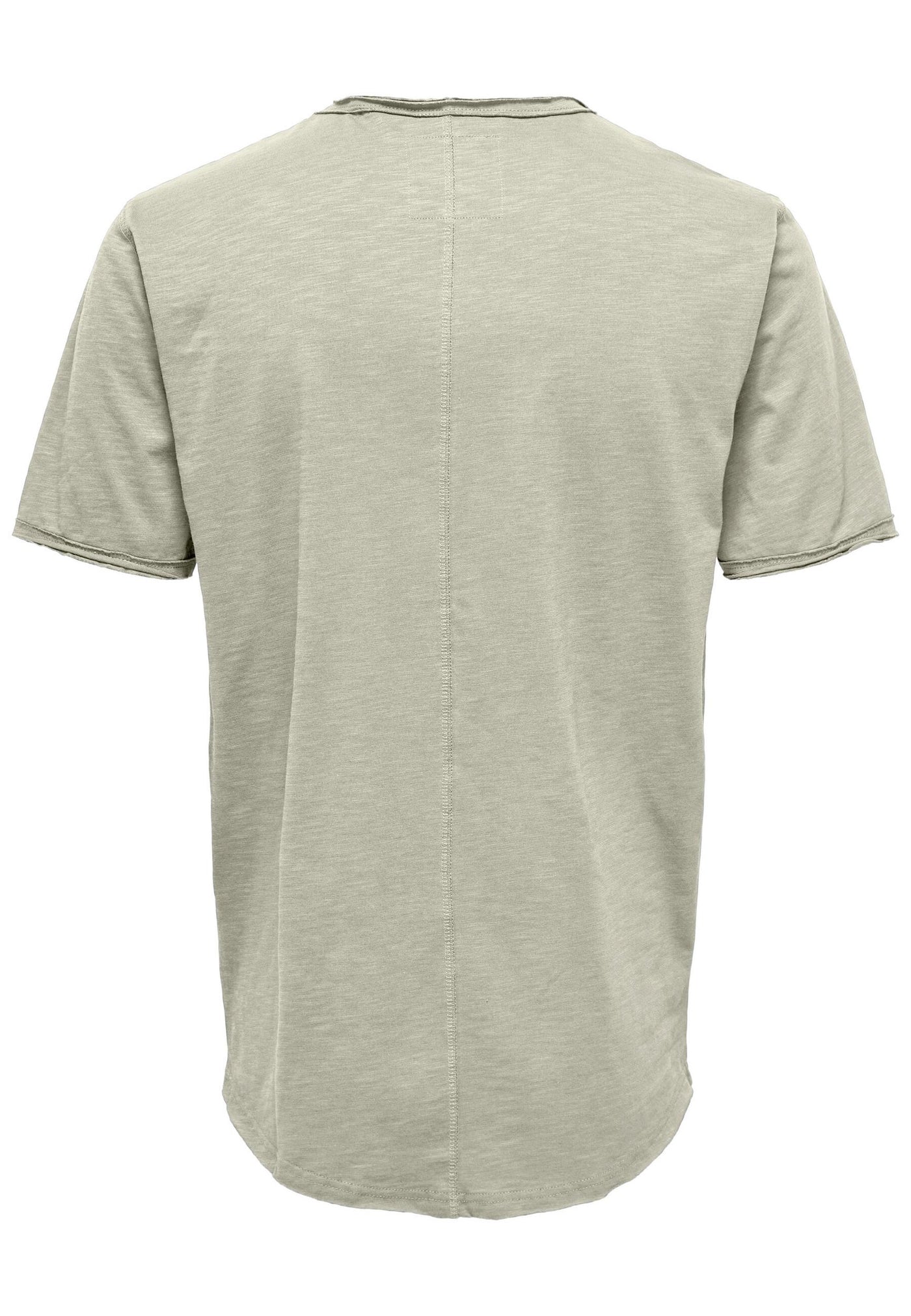 Only & Sons Kurzarmshirt Benne mit Rundhalsausschnitt, offene Kanten und Logo-Patch