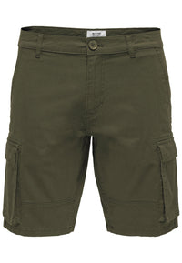 Only & Sons Regular-Fit-Cargoshorts Cam Stage mit seitlichen Eingrifftaschen und Leistentaschen am Gesäß in Regular Fit