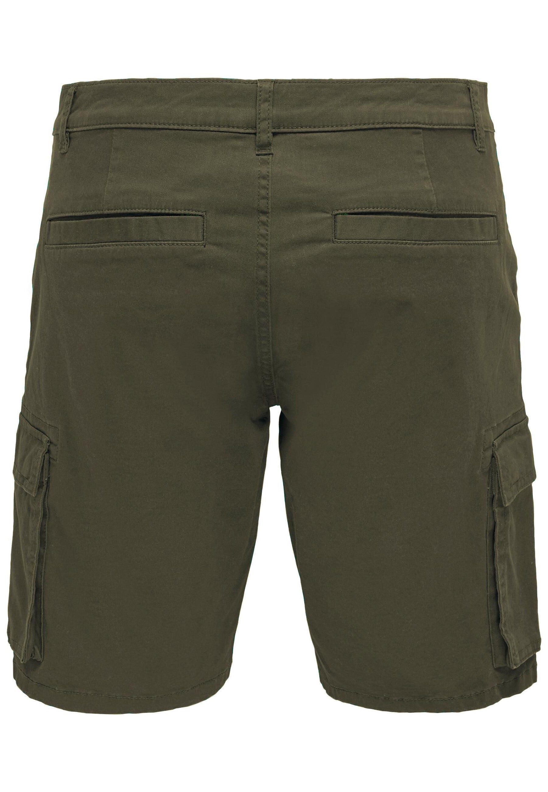 Only & Sons Regular-Fit-Cargoshorts Cam Stage mit seitlichen Eingrifftaschen und Leistentaschen am Gesäß in Regular Fit