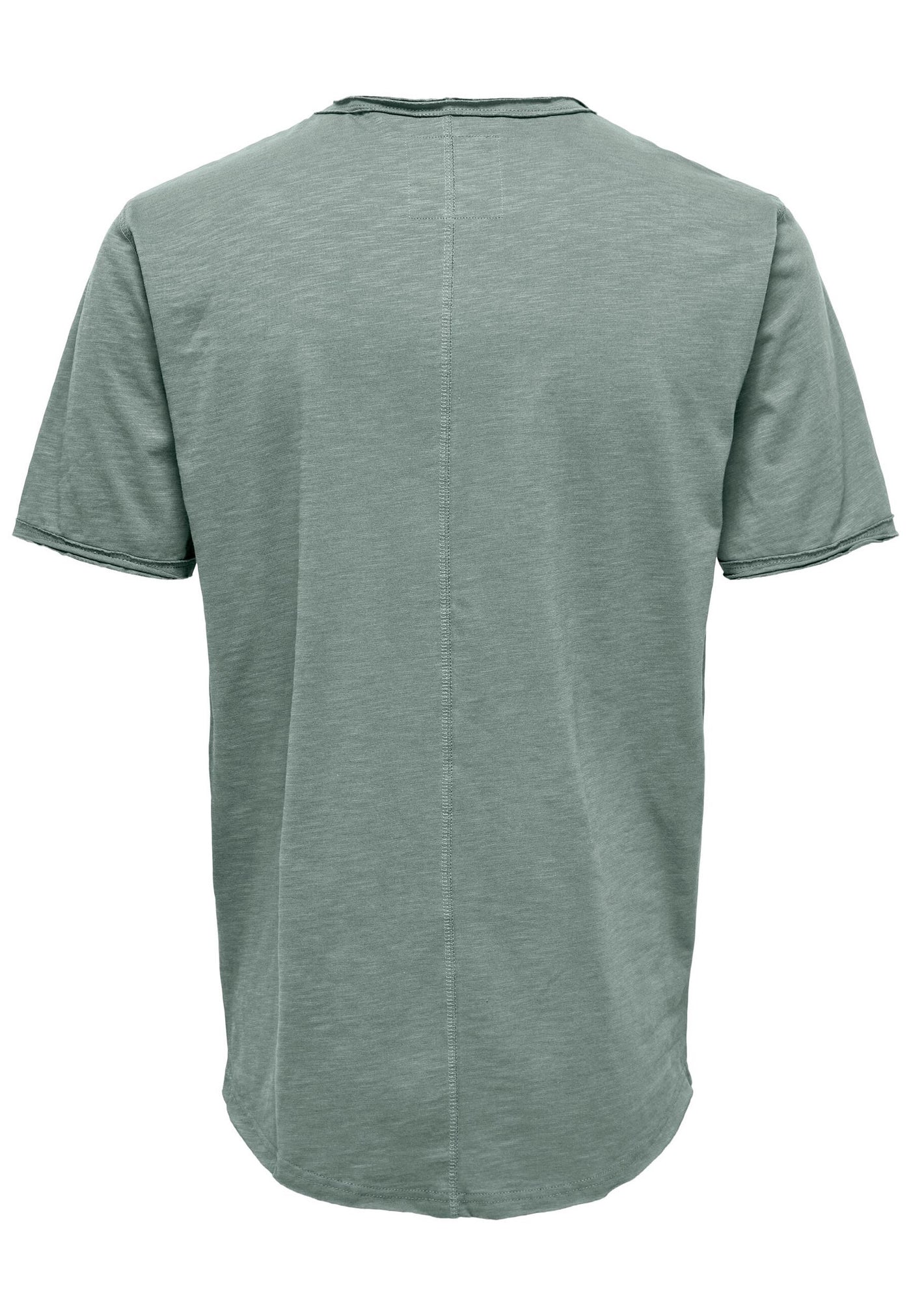 Only & Sons Kurzarmshirt Benne mit Rundhalsausschnitt, offene Kanten und Logo-Patch