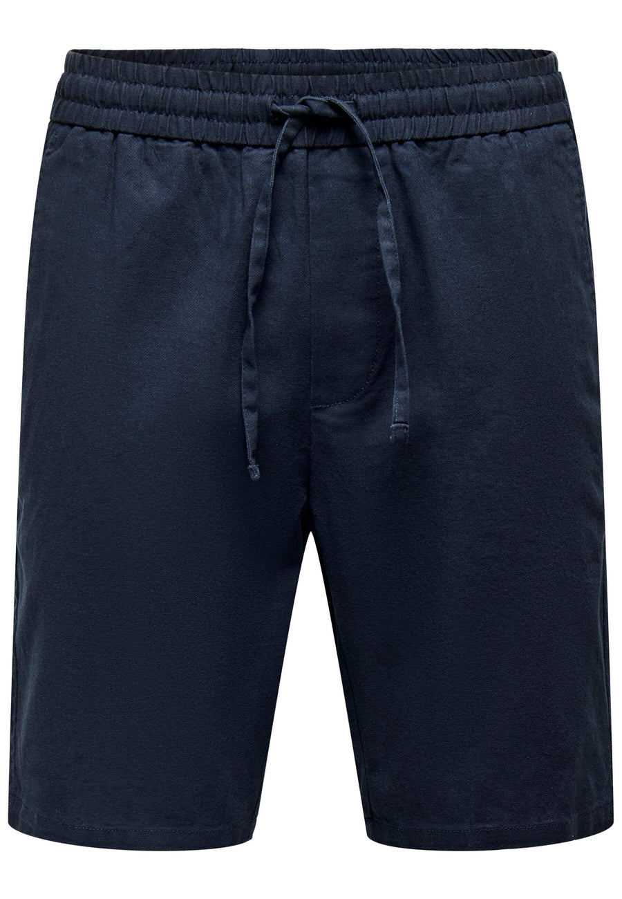 Only & Sons Unifarbene Bermuda Linus Shorts mit elastischem Bund und seitlichen Eingrifftaschen in Regular Fit
