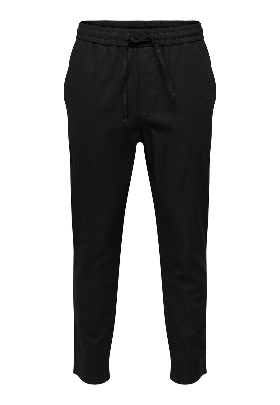 Only & Sons Unifarbene Stoffhose Linus mit elastischem Bund und seitlichen Eingrifftaschen in Regular Fit