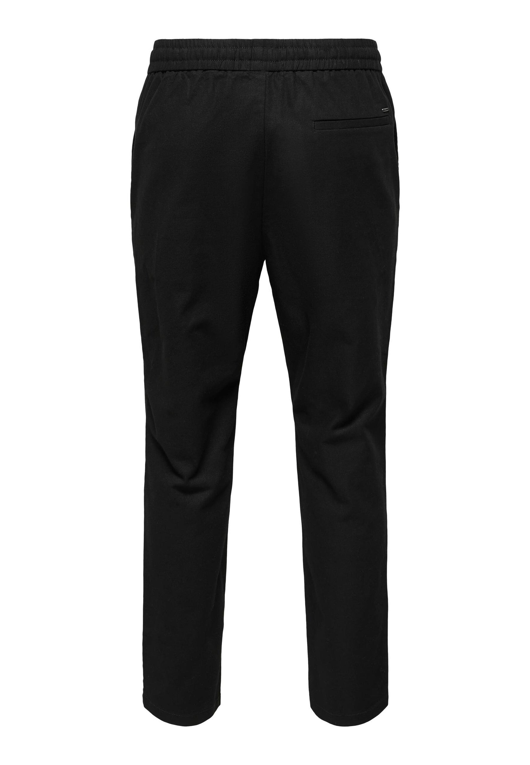 Only & Sons Unifarbene Stoffhose Linus mit elastischem Bund und seitlichen Eingrifftaschen in Regular Fit