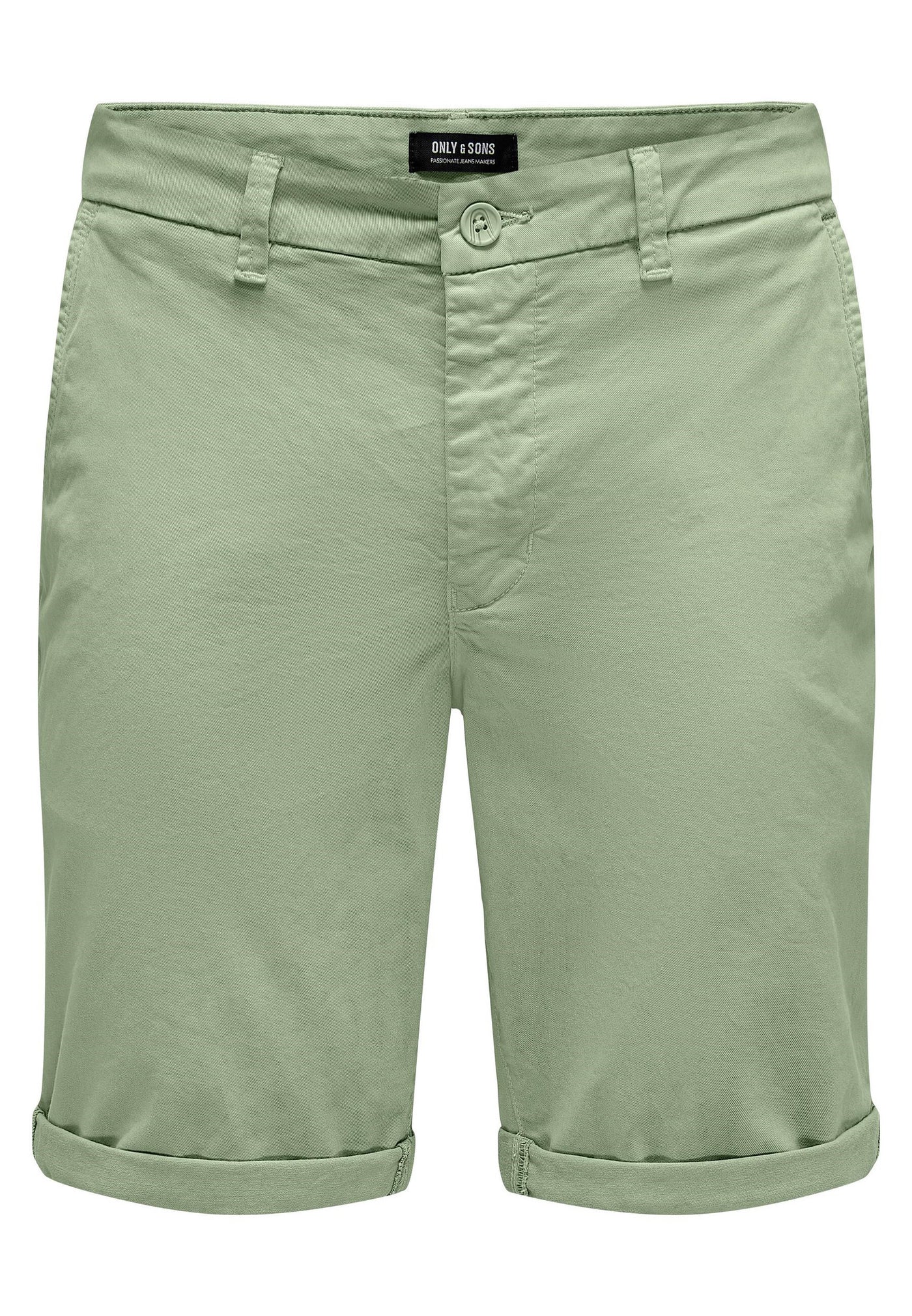 Only & Sons Unifarbene Short Peter Reg Twill mit seitlichen Eingrifftaschen und umgeschlagenem Saum