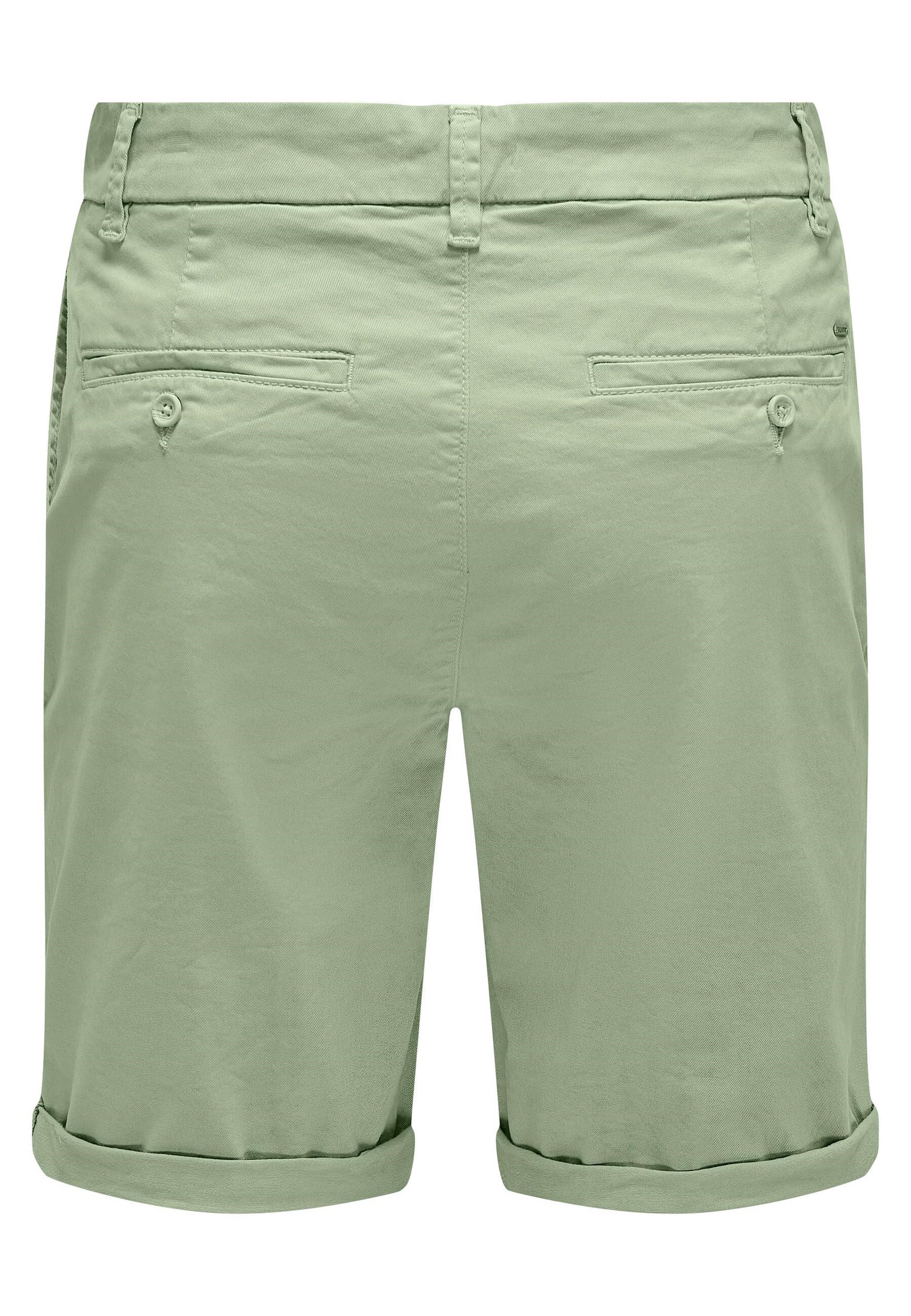 Only & Sons Unifarbene Short Peter Reg Twill mit seitlichen Eingrifftaschen und umgeschlagenem Saum