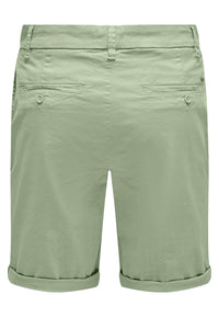 Only & Sons Unifarbene Short Peter Reg Twill mit seitlichen Eingrifftaschen und umgeschlagenem Saum