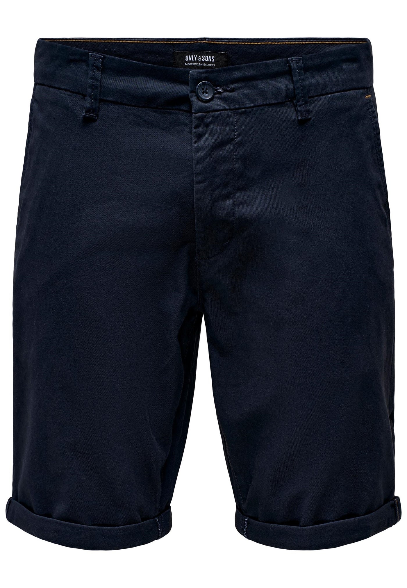 Only & Sons Unifarbene Short Peter Reg Twill mit seitlichen Eingrifftaschen und umgeschlagenem Saum