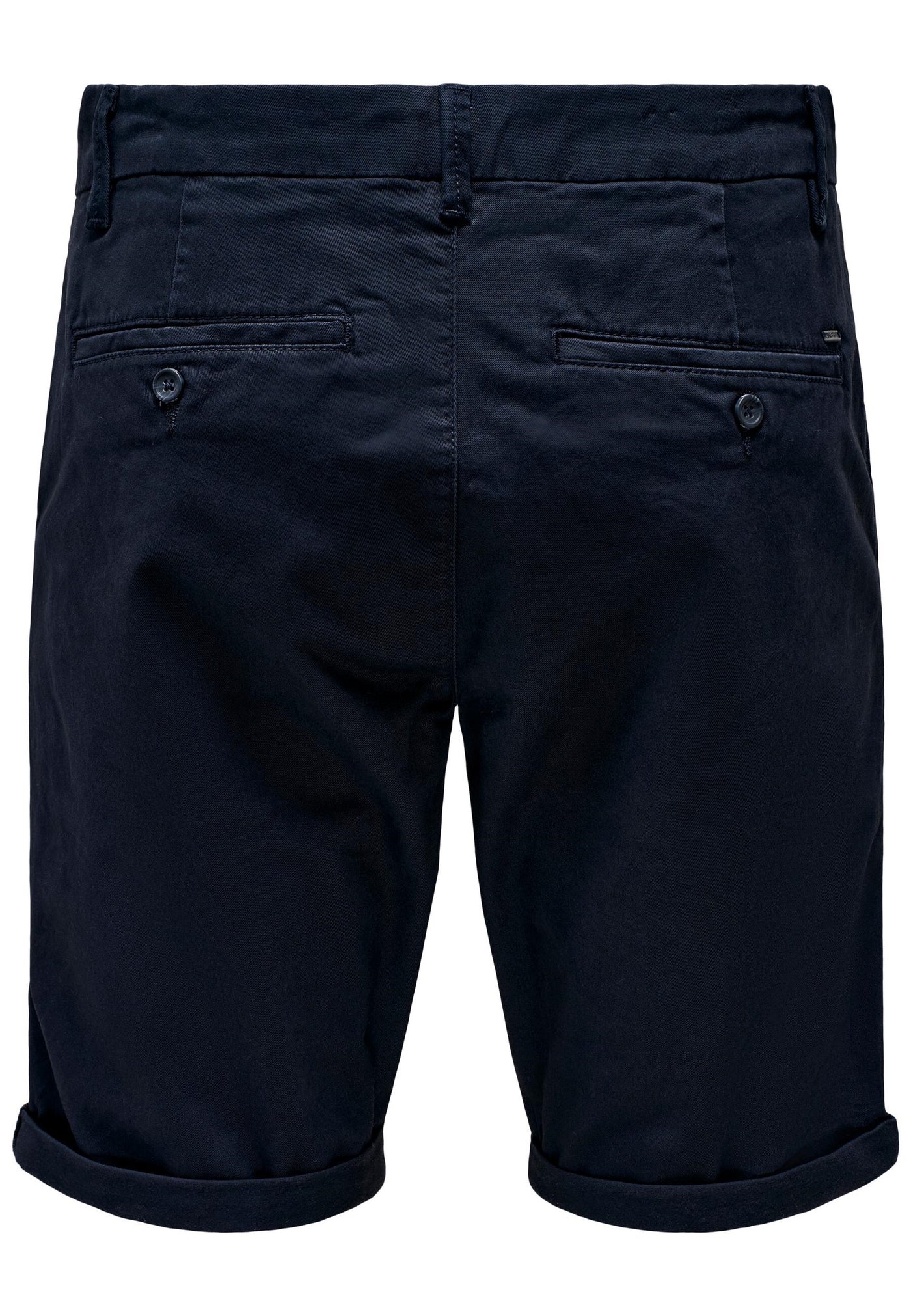 Only & Sons Unifarbene Short Peter Reg Twill mit seitlichen Eingrifftaschen und umgeschlagenem Saum