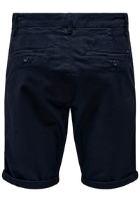 Only & Sons Unifarbene Short Peter Reg Twill mit seitlichen Eingrifftaschen und umgeschlagenem Saum