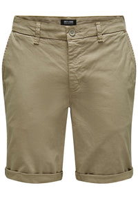 Only & Sons Unifarbene Short Peter Reg Twill mit seitlichen Eingrifftaschen und umgeschlagenem Saum