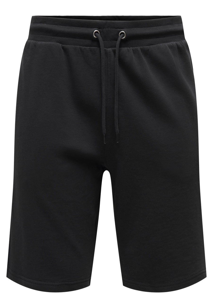 Only & Sons Unifarbene kurze Hose Neil Sweat Shorts mit Kordelzug, Seitentaschen und Gesäßtasche in Regular Fit
