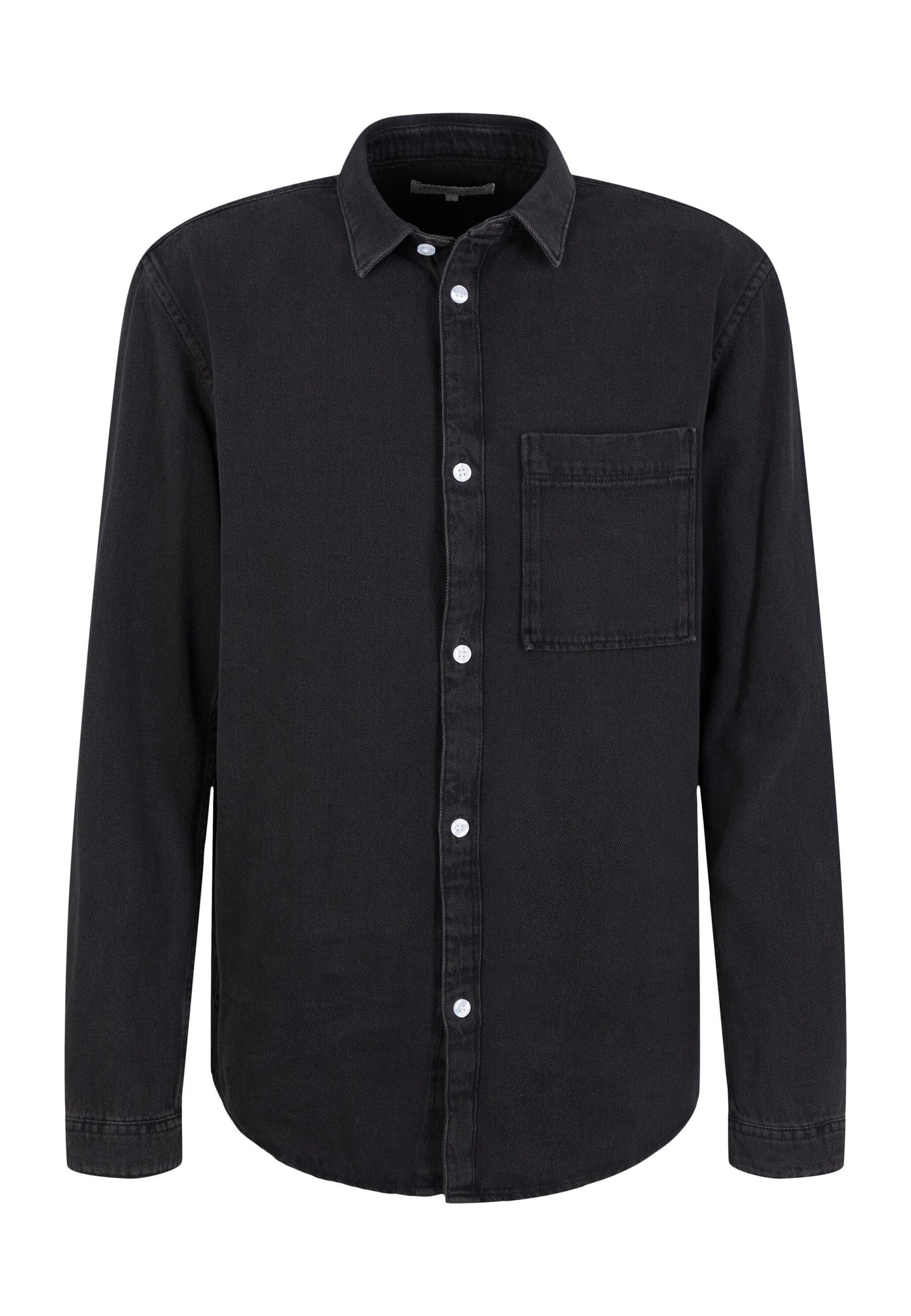 Tom Tailor Relaxed Denim-Hemd langem Arm, Kent-Kragen, Knopfleiste und Brusttasche