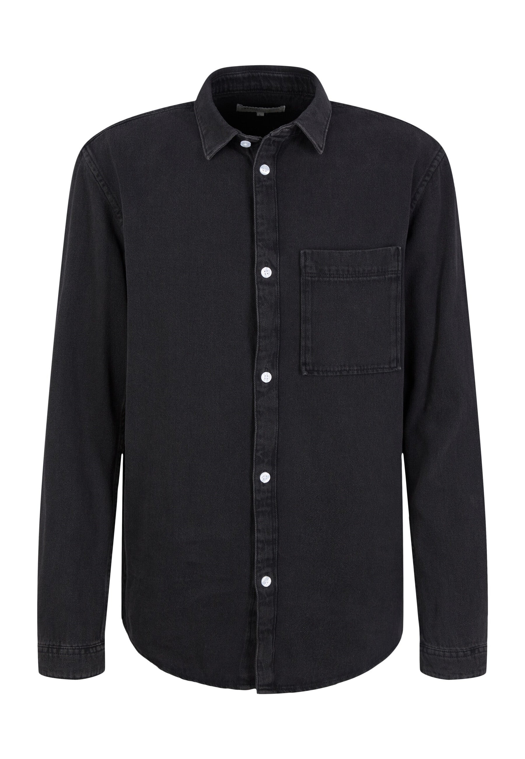 Tom Tailor Relaxed Denim-Hemd langem Arm, Kent-Kragen, Knopfleiste und Brusttasche