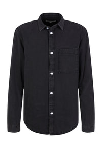 Tom Tailor Relaxed Denim-Hemd langem Arm, Kent-Kragen, Knopfleiste und Brusttasche