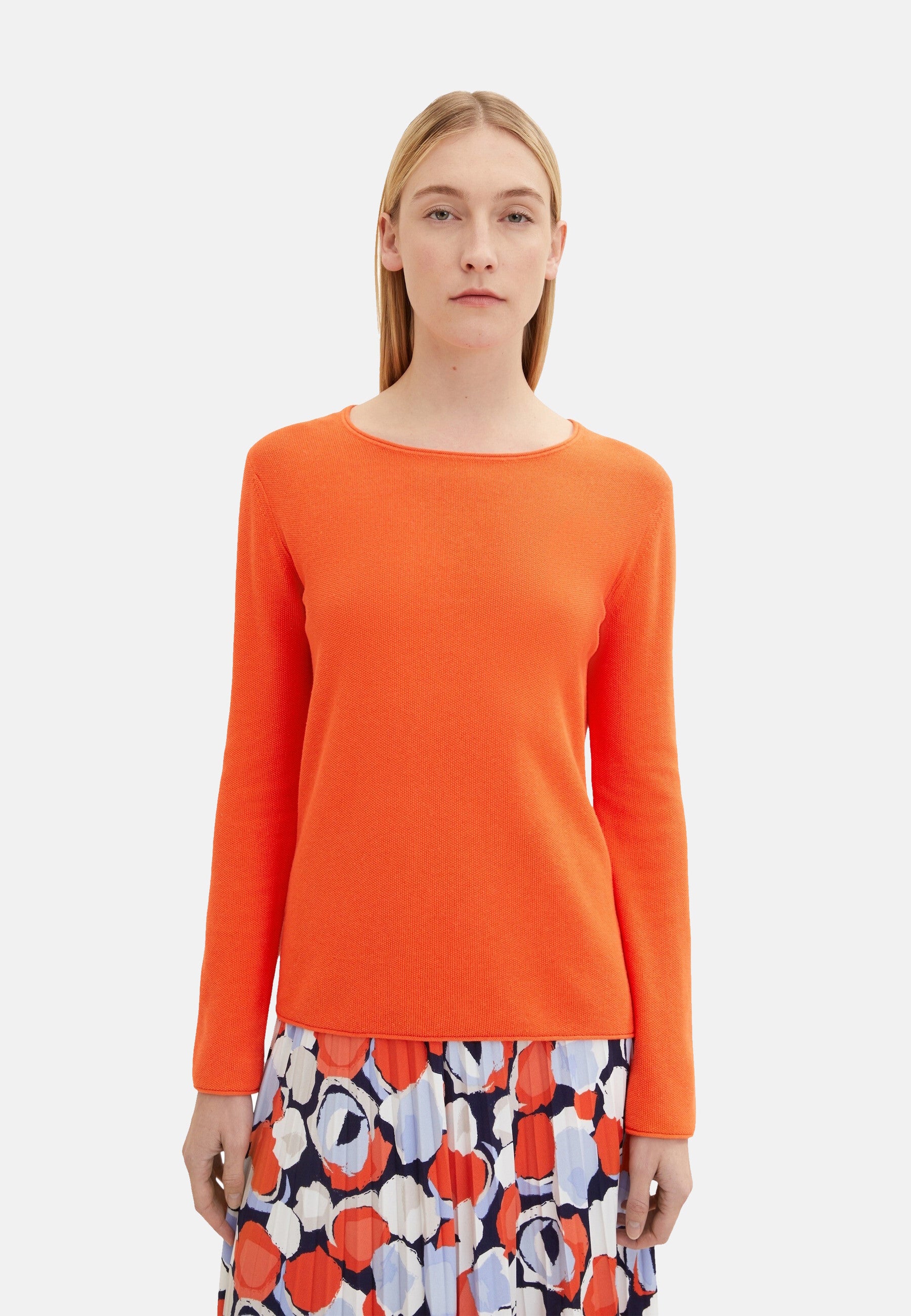 Tom Tailor Unifarbener Strickpullover mit Rundhalsausschnitt in Regular Fit