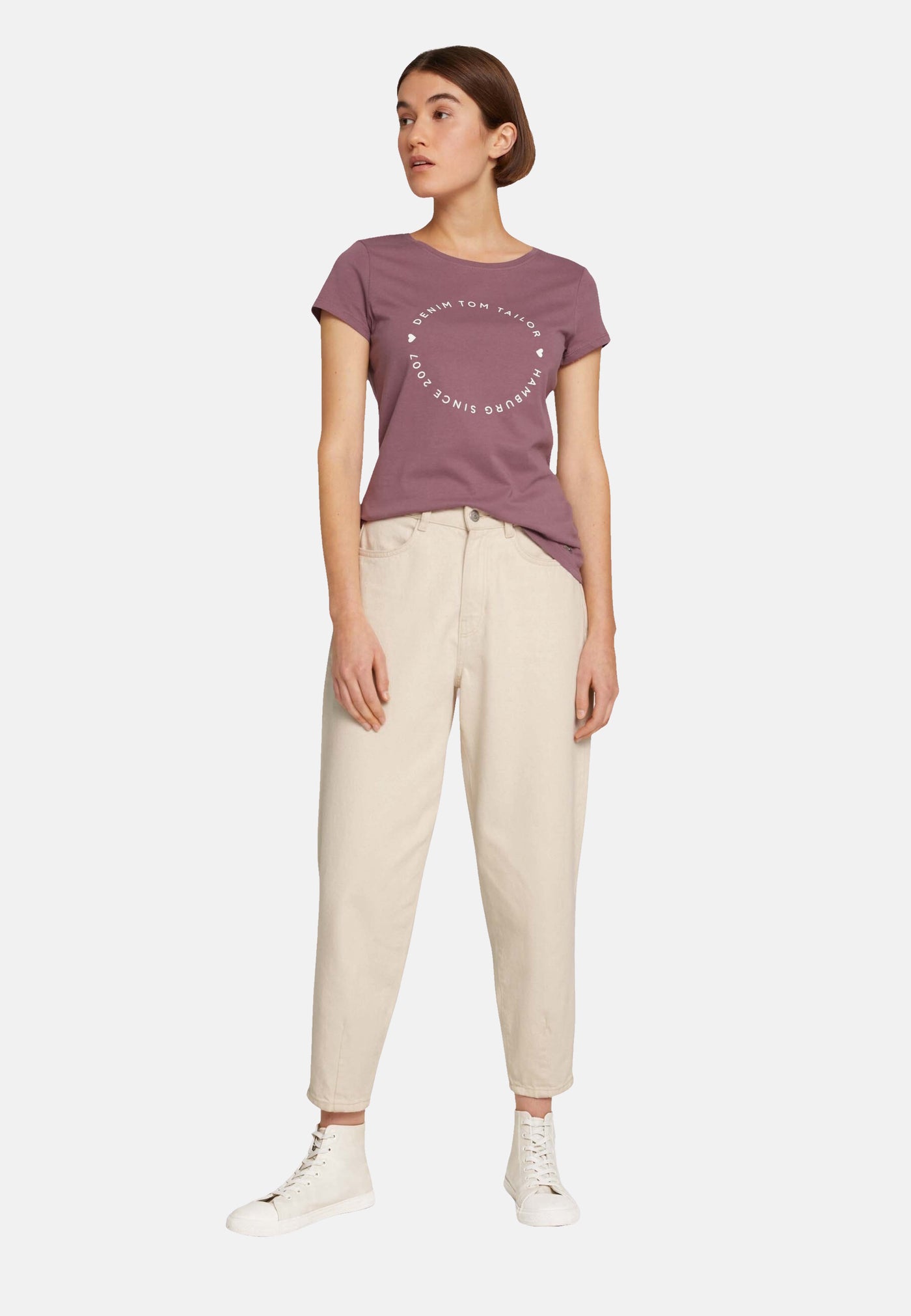 Tom Tailor Basic-T-Shirt im 2-Pack mit Rundhalsausschnitt und Logo-Print in Loose Fit