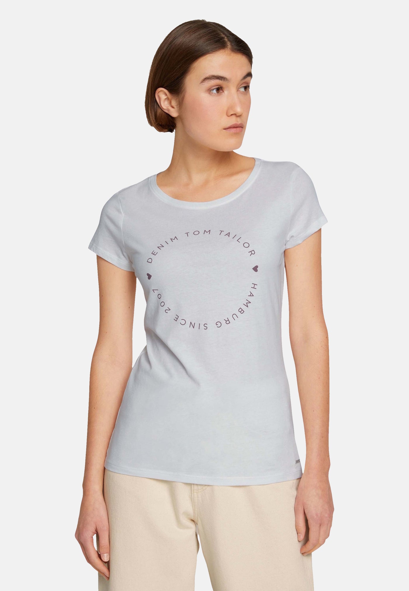 Tom Tailor Basic-T-Shirt im 2-Pack mit Rundhalsausschnitt und Logo-Print in Loose Fit