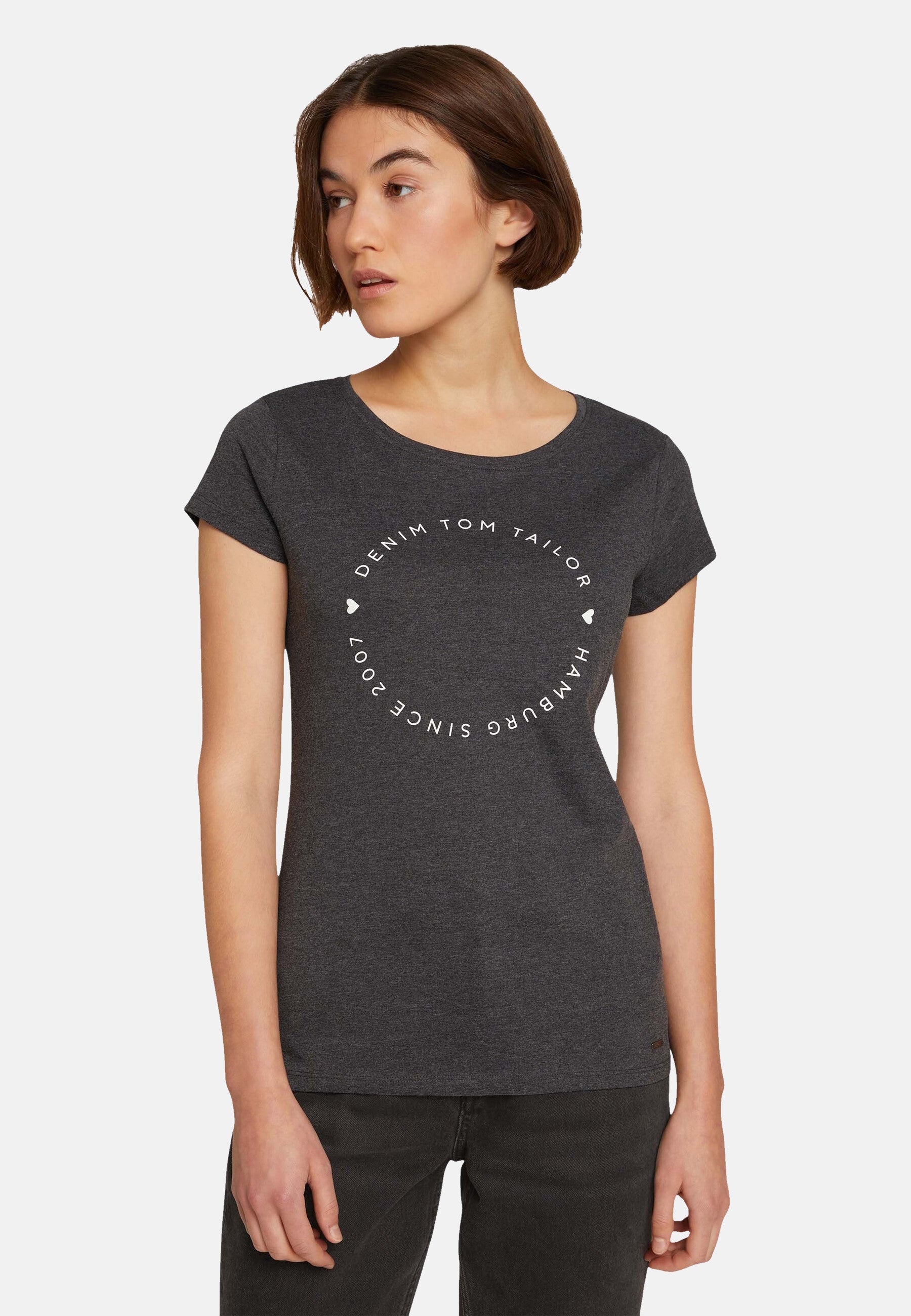 Tom Tailor Basic-T-Shirt im 2-Pack mit Rundhalsausschnitt und Logo-Print in Loose Fit