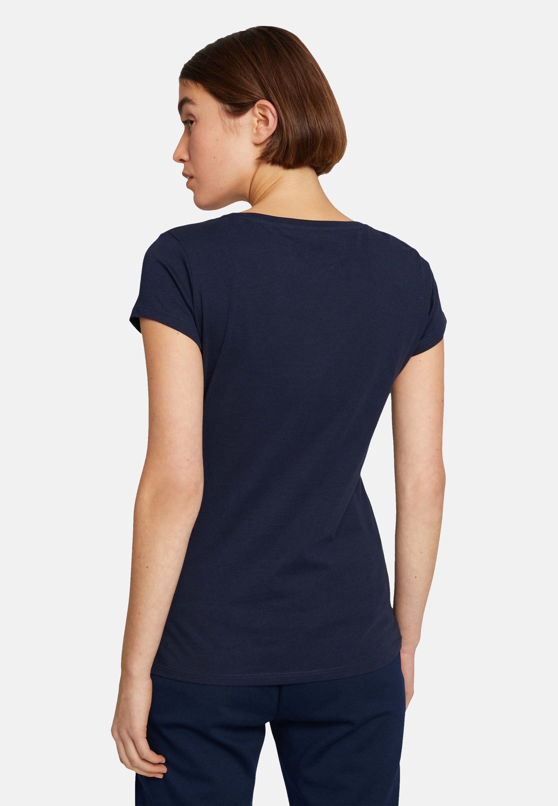 Tom Tailor Basic-T-Shirt im 2-Pack mit Rundhalsausschnitt und Logo-Print in Loose Fit