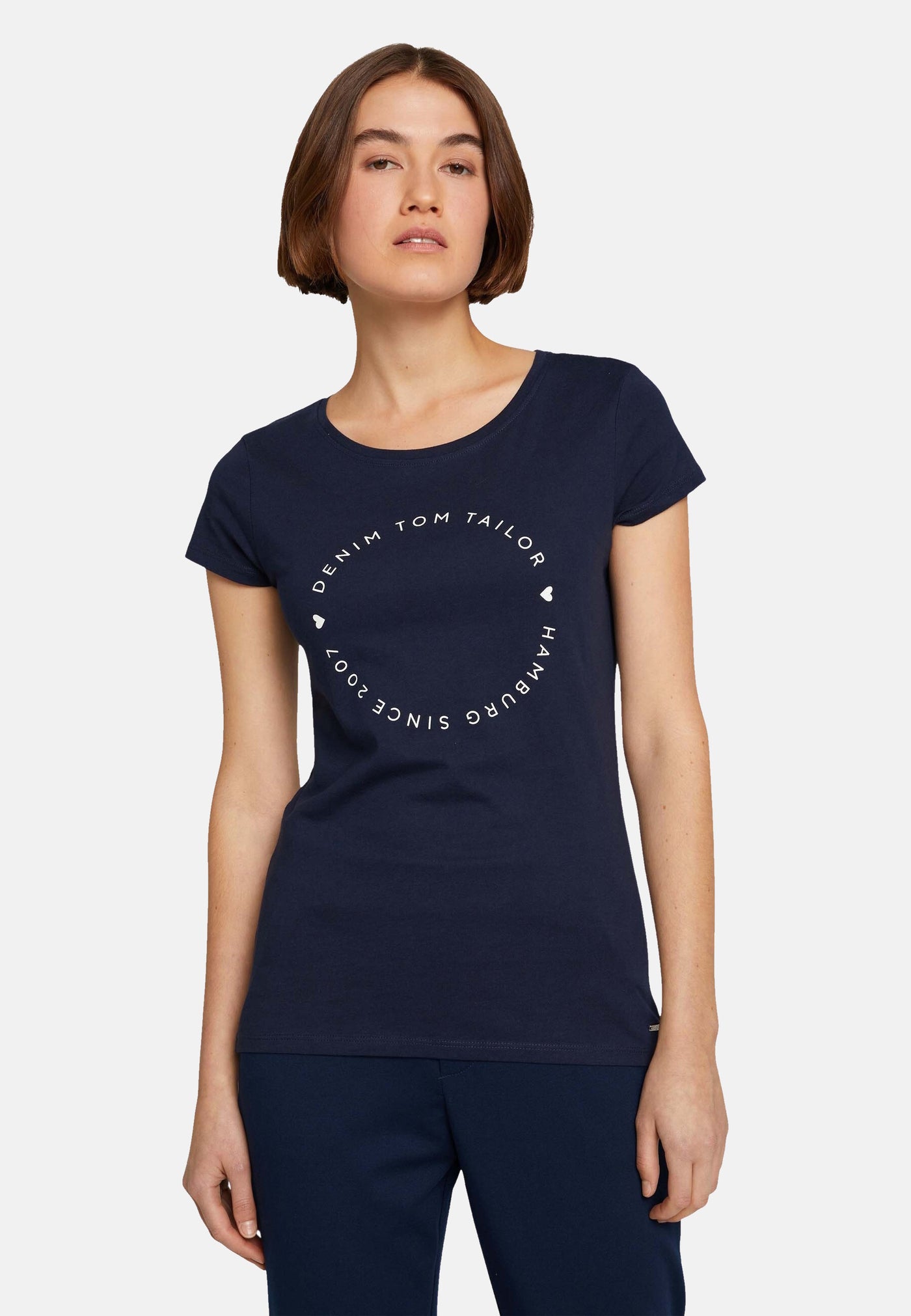 Tom Tailor Basic-T-Shirt im 2-Pack mit Rundhalsausschnitt und Logo-Print in Loose Fit