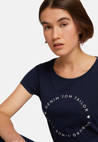 Tom Tailor Basic-T-Shirt im 2-Pack mit Rundhalsausschnitt und Logo-Print in Loose Fit