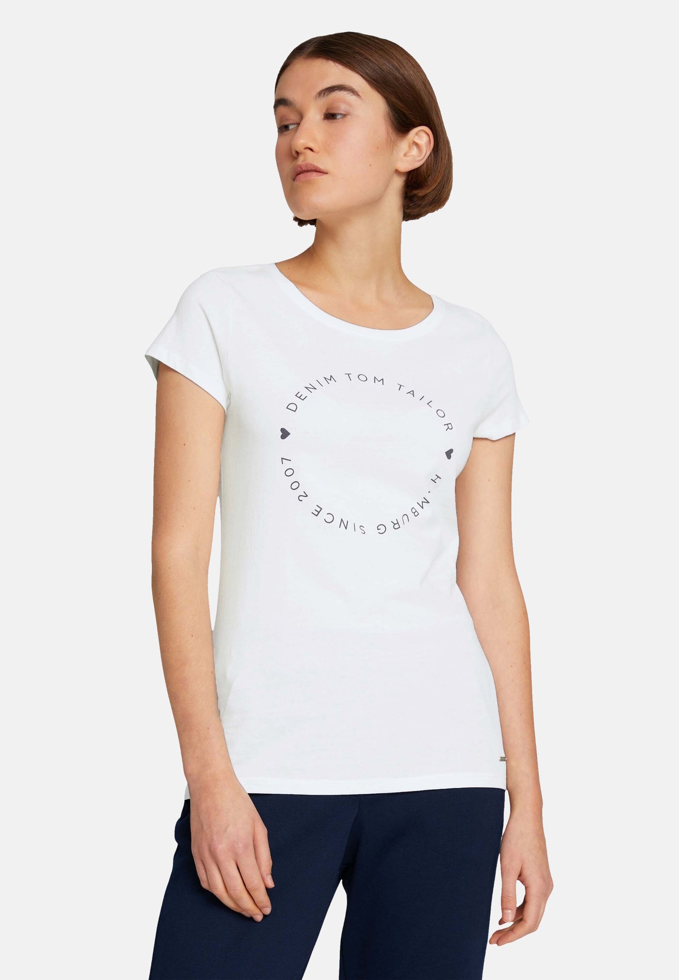 Tom Tailor Basic-T-Shirt im 2-Pack mit Rundhalsausschnitt und Logo-Print in Loose Fit