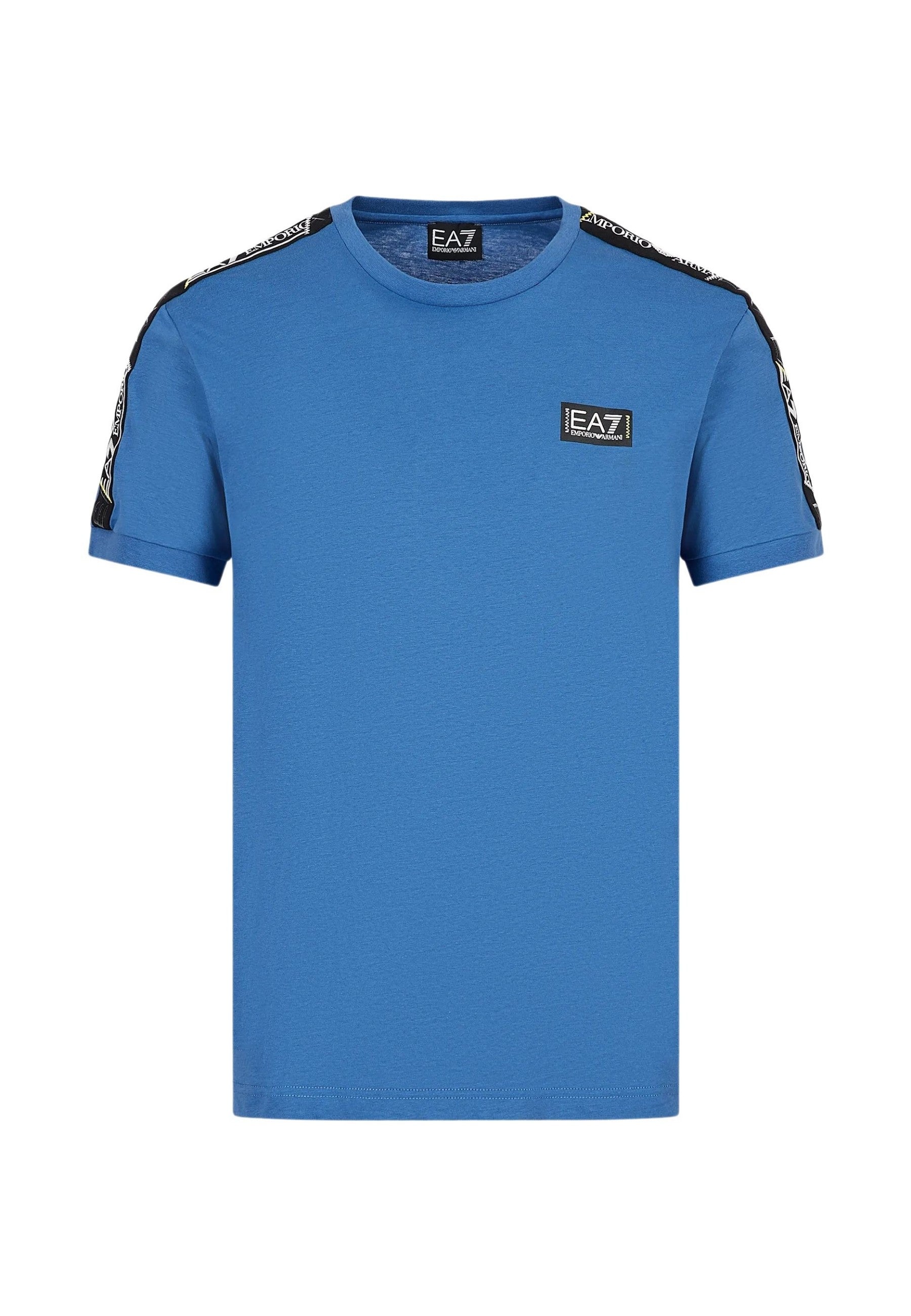 EA7 Emporio Armani Kurzarm-T-Shirt mit Rundhalsausschnitt und Logo-Print aus Baumwolle
