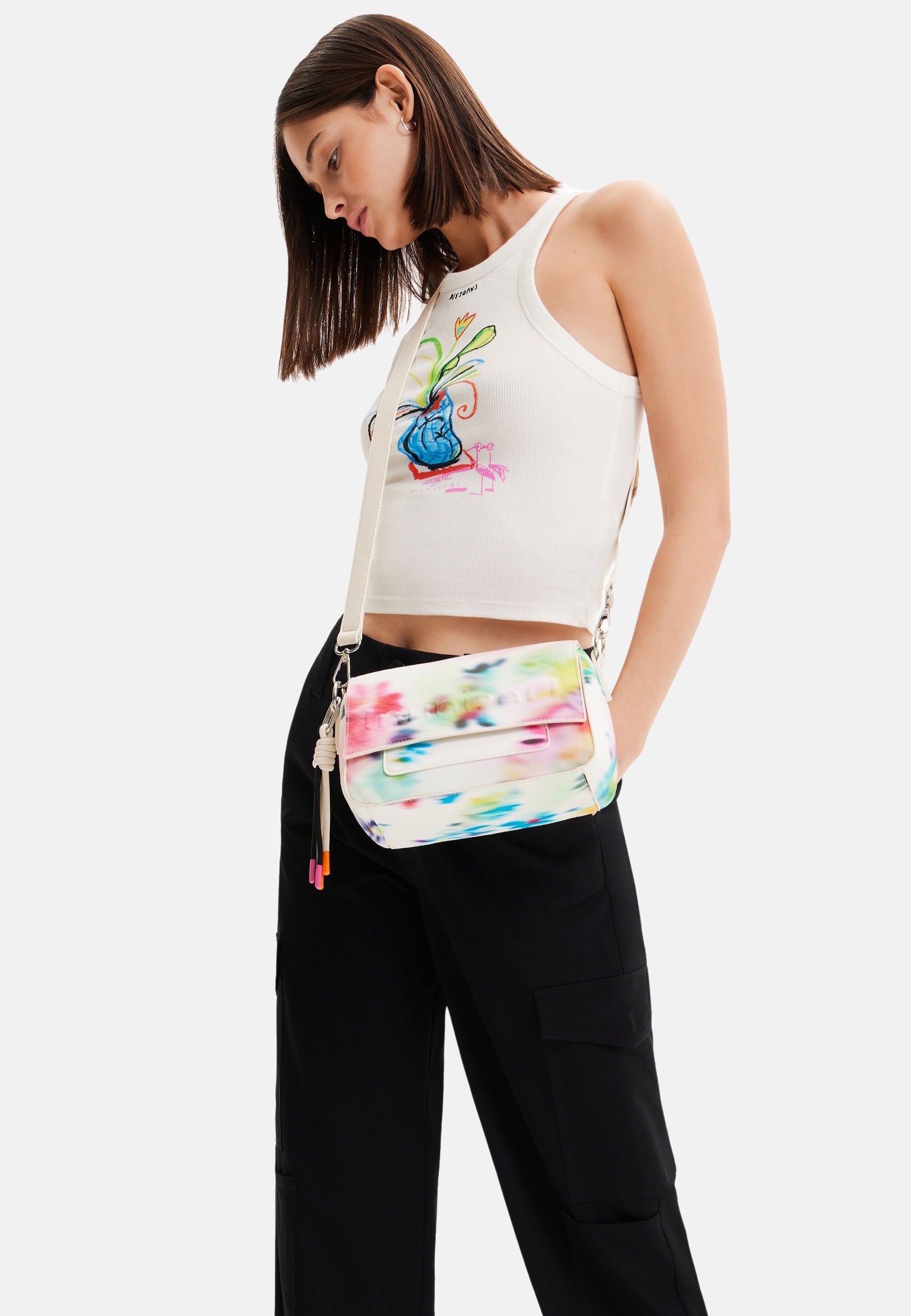 Desigual Pukhet Mini Straigh Kleine Tasche verschwommenes Muster