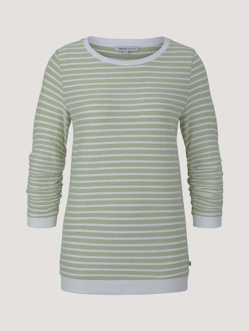 Tom Tailor gestreiftes Jacquard Sweatshirt