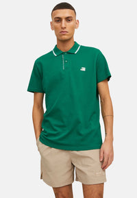 Jack & Jones LOGAN Polo Kurzarmshirt mit Kontraststreifen und Logo-Details