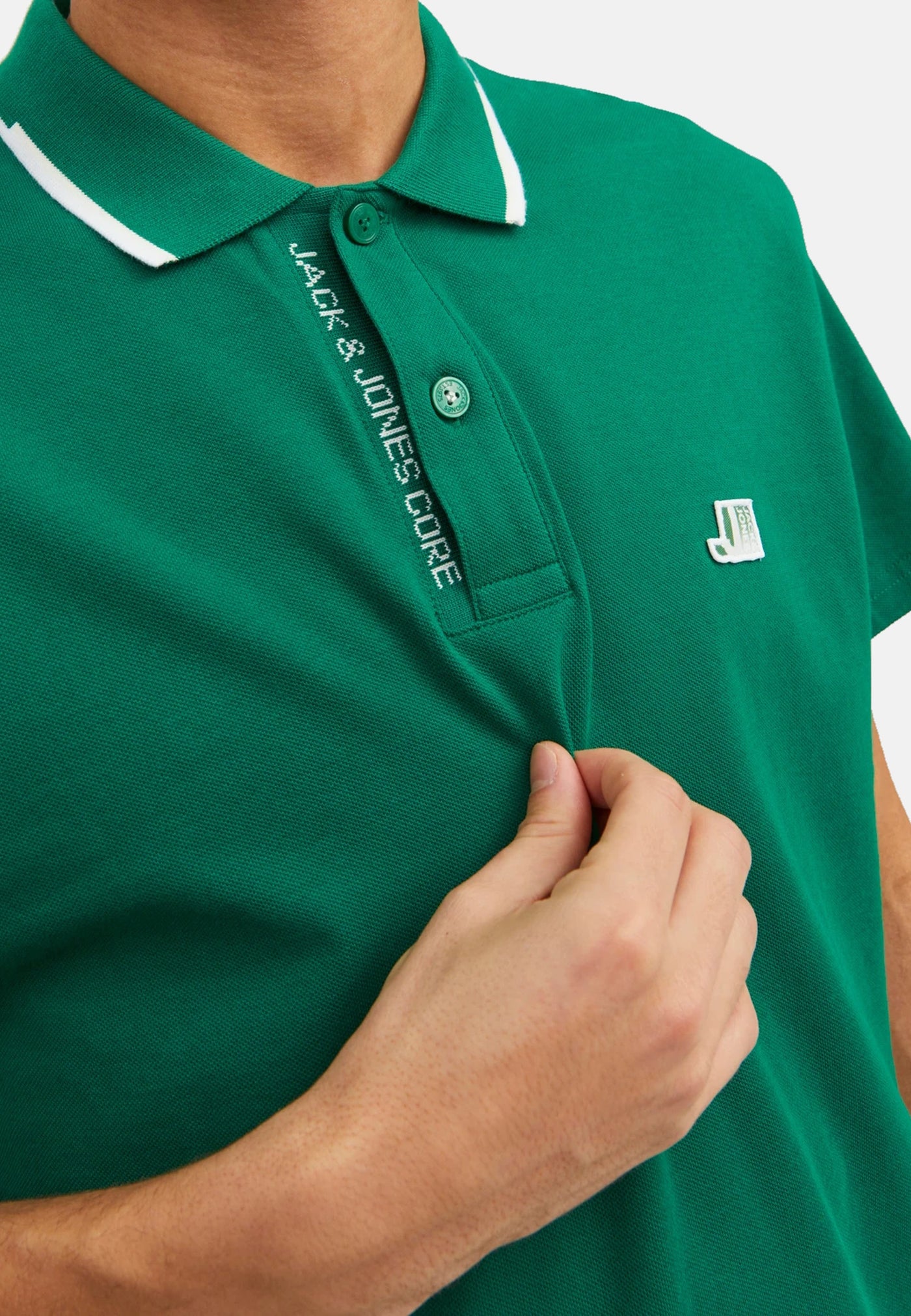 Jack & Jones LOGAN Polo Kurzarmshirt mit Kontraststreifen und Logo-Details