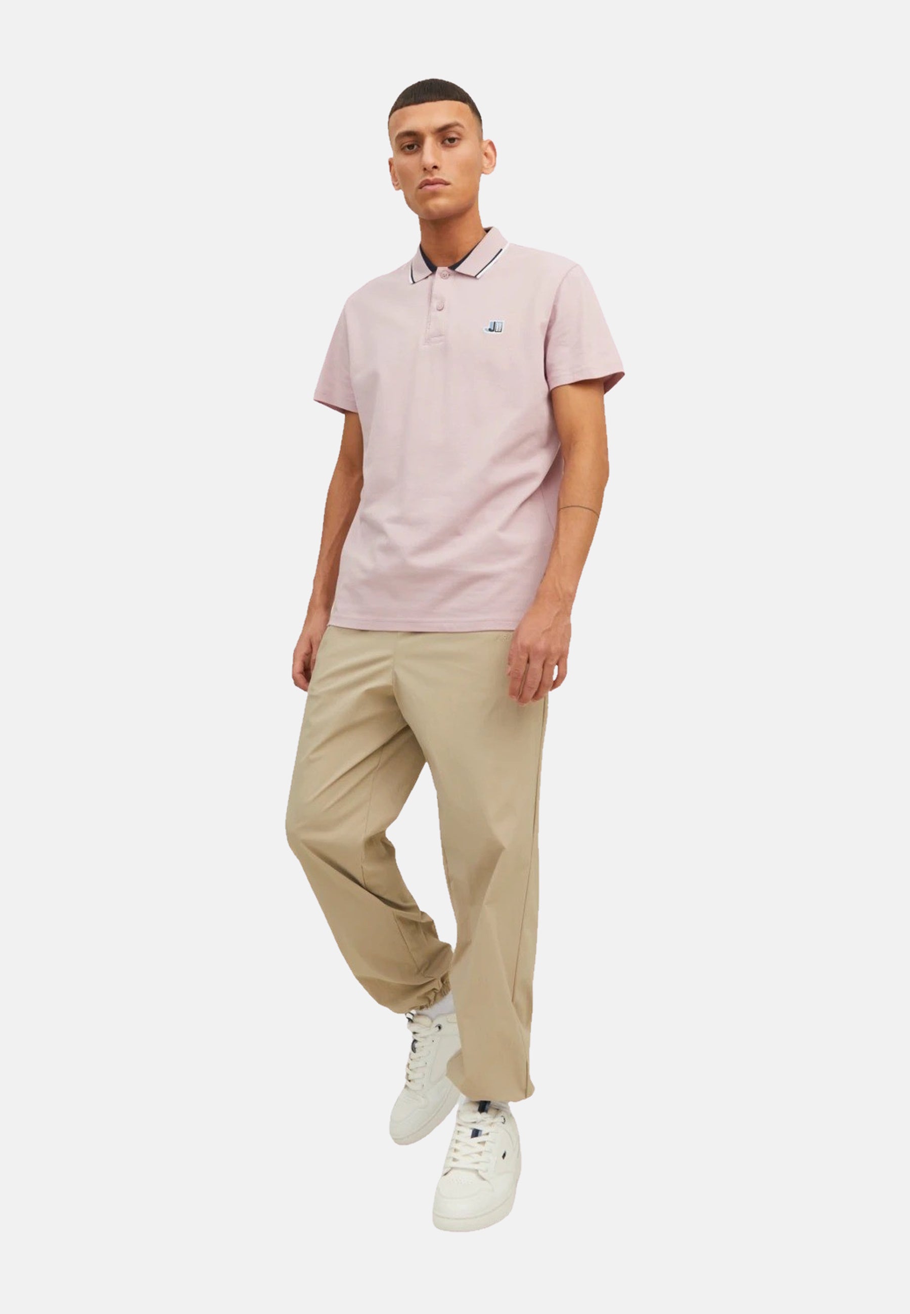 Jack & Jones LOGAN Polo Kurzarmshirt mit Kontraststreifen und Logo-Details
