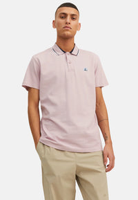 Jack & Jones LOGAN Polo Kurzarmshirt mit Kontraststreifen und Logo-Details
