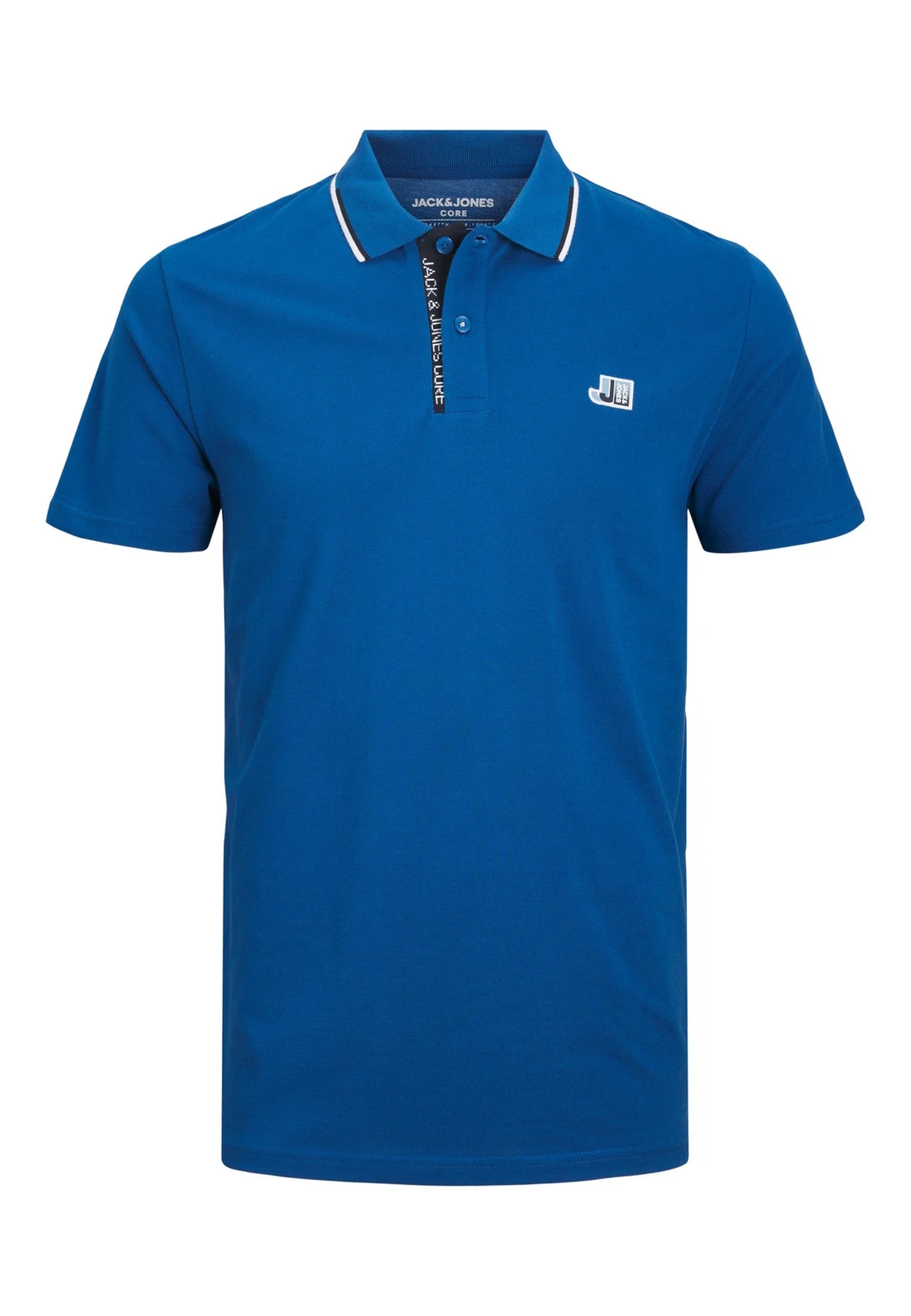 Jack & Jones LOGAN Polo Kurzarmshirt mit Kontraststreifen und Logo-Details