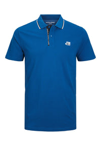 Jack & Jones LOGAN Polo Kurzarmshirt mit Kontraststreifen und Logo-Details