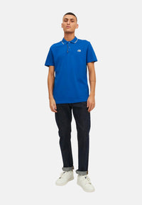 Jack & Jones LOGAN Polo Kurzarmshirt mit Kontraststreifen und Logo-Details