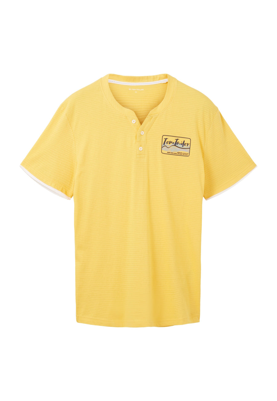 Tom Tailor Kurzarmshirt Henley gestreift