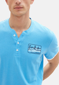 Tom Tailor Kurzarmshirt Henley gestreift