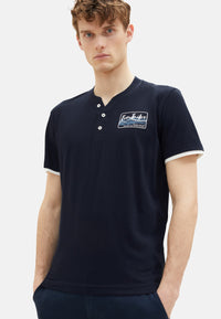 Tom Tailor Kurzarmshirt Henley gestreift
