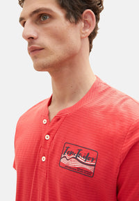Tom Tailor Kurzarmshirt Henley gestreift