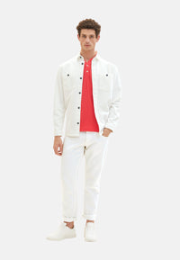 Tom Tailor Kurzarmshirt Henley gestreift