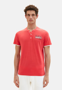 Tom Tailor Kurzarmshirt Henley gestreift