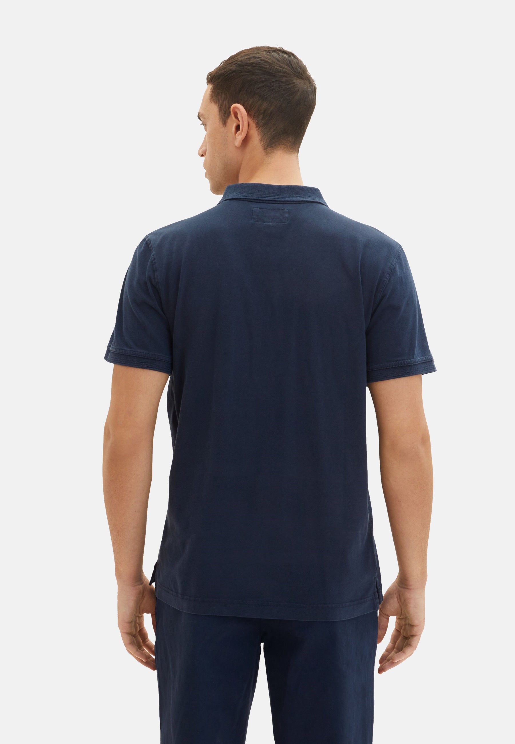 Tom Tailor Kurzarmshirt mit Polokragen und Textprint