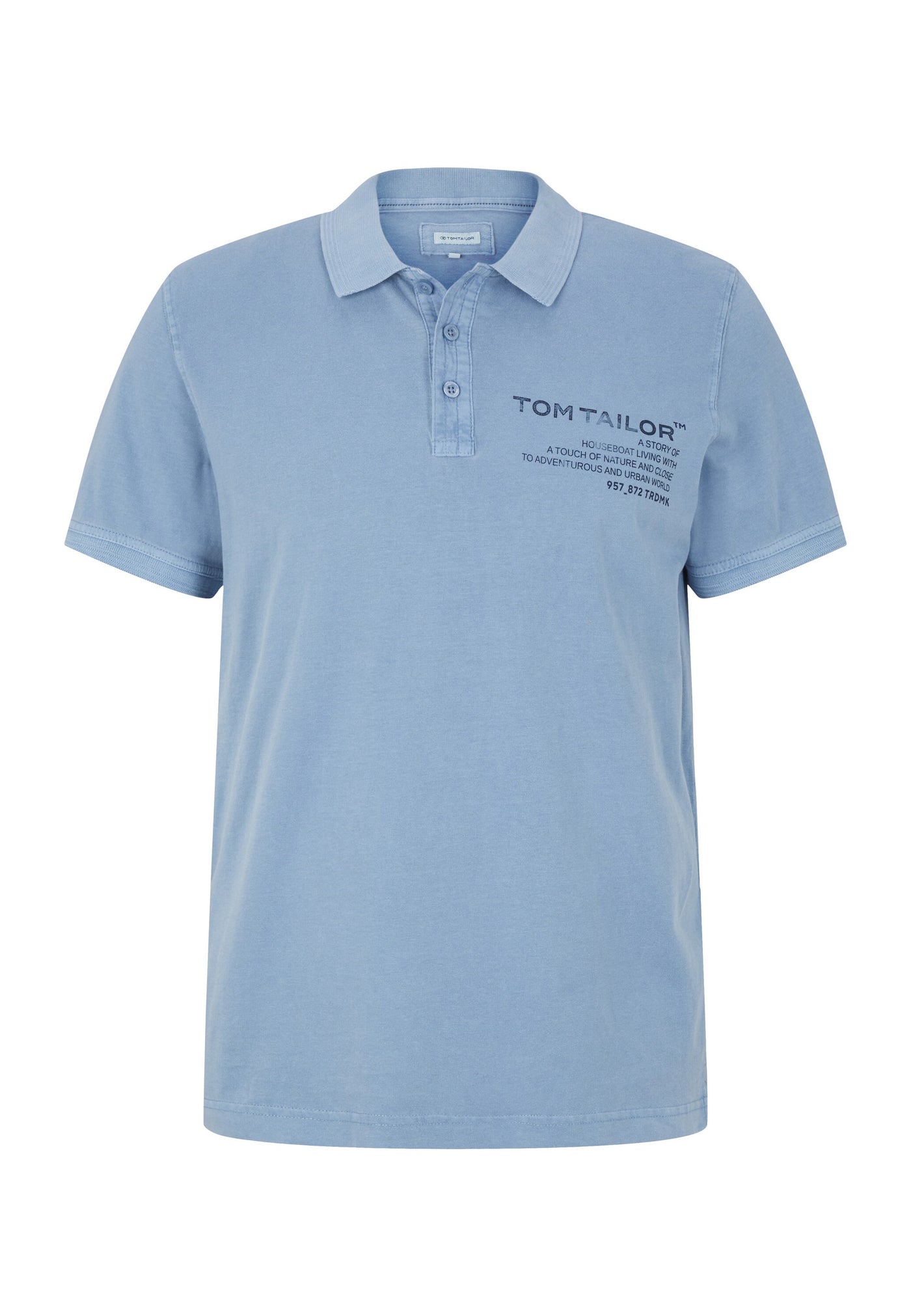 Tom Tailor Kurzarmshirt mit Polokragen und Textprint