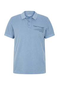 Tom Tailor Kurzarmshirt mit Polokragen und Textprint