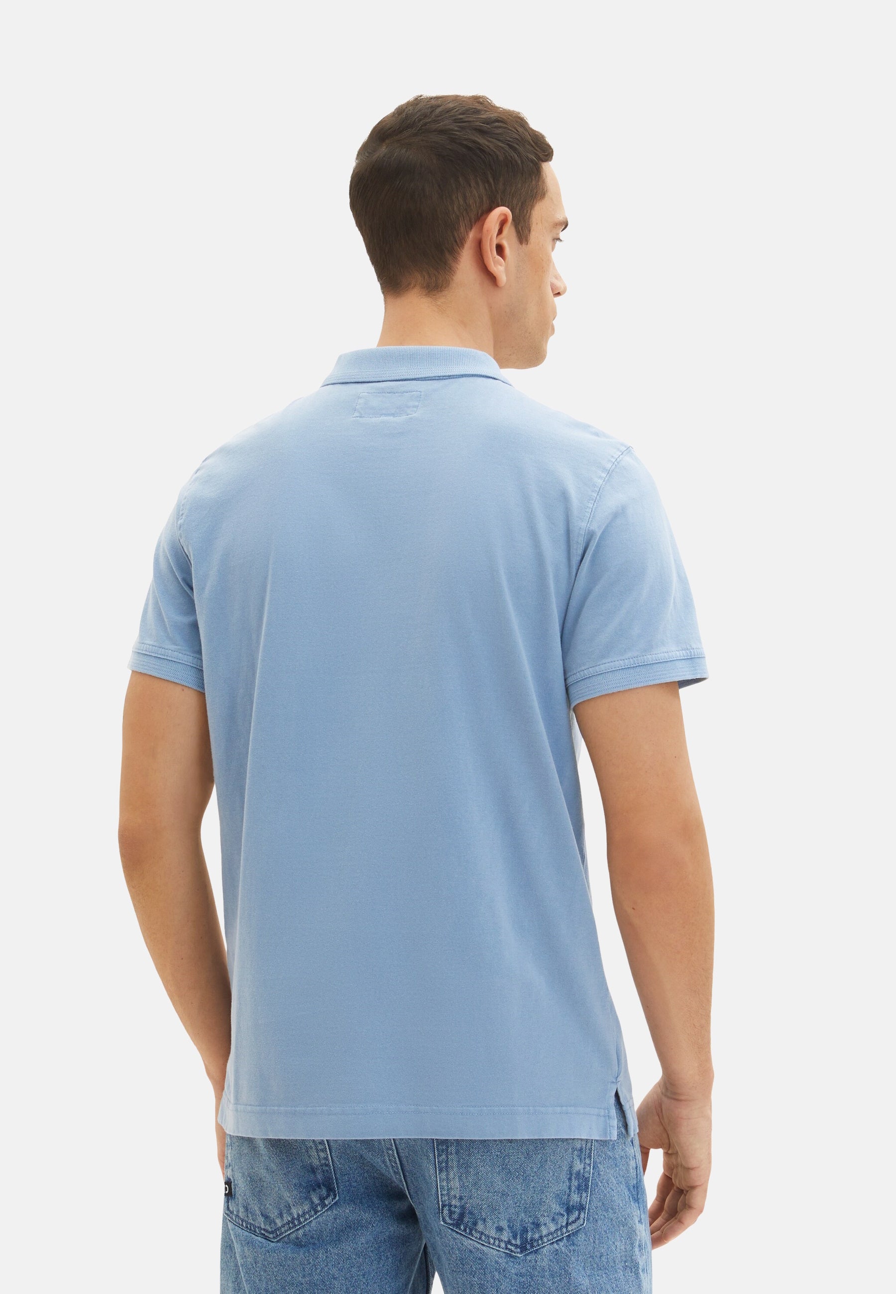 Tom Tailor Kurzarmshirt mit Polokragen und Textprint