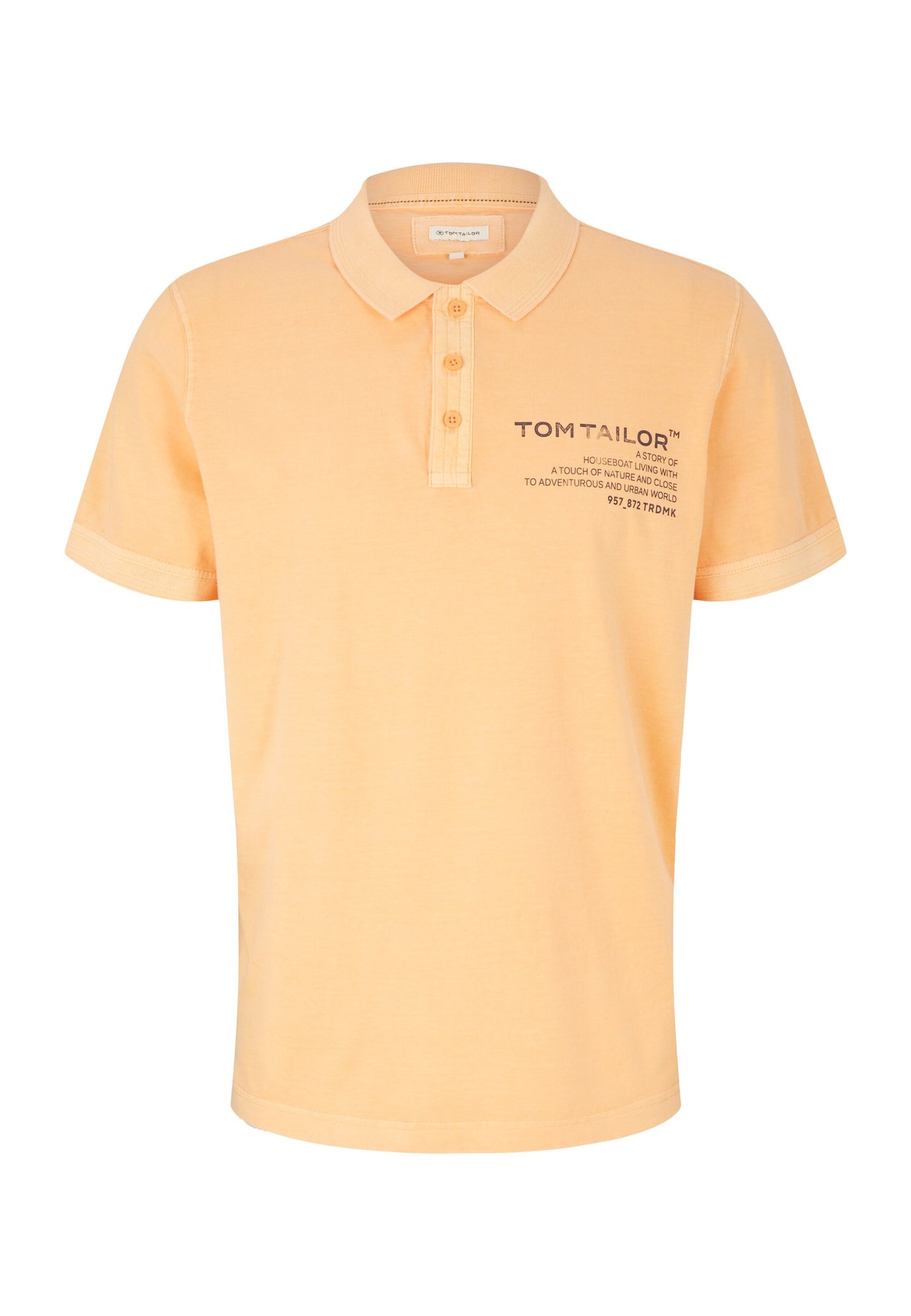 Tom Tailor Kurzarmshirt mit Polokragen und Textprint