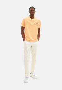 Tom Tailor Kurzarmshirt mit Polokragen und Textprint