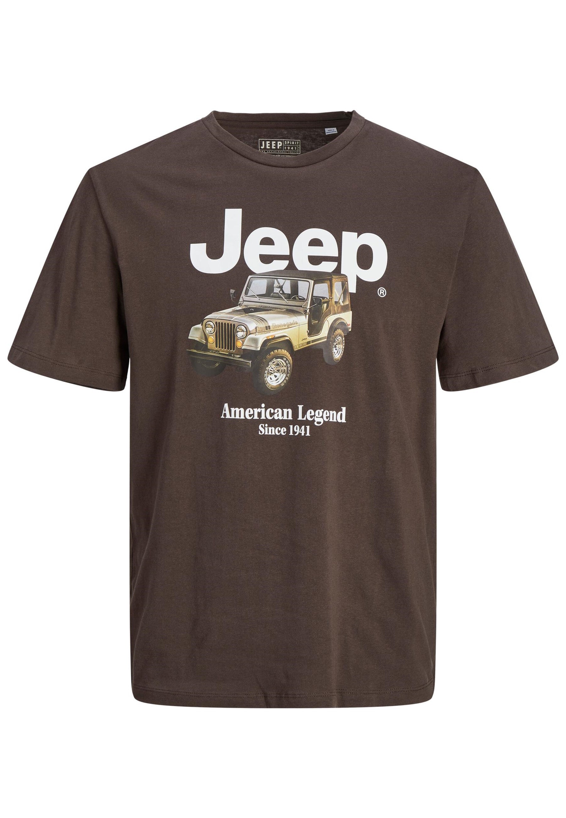 Jack & Jones Einfarbiges Kurzarmshirt JORJEEP GRAPHIC TEE SS CREW NECK mit Print-Motiv in Regular Fit